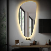 Specchio LED Asimmetrico Verticale | Controllo tramite interruttore a muro | Luce bianca calda - Reyze Serie Ambient Modello 1